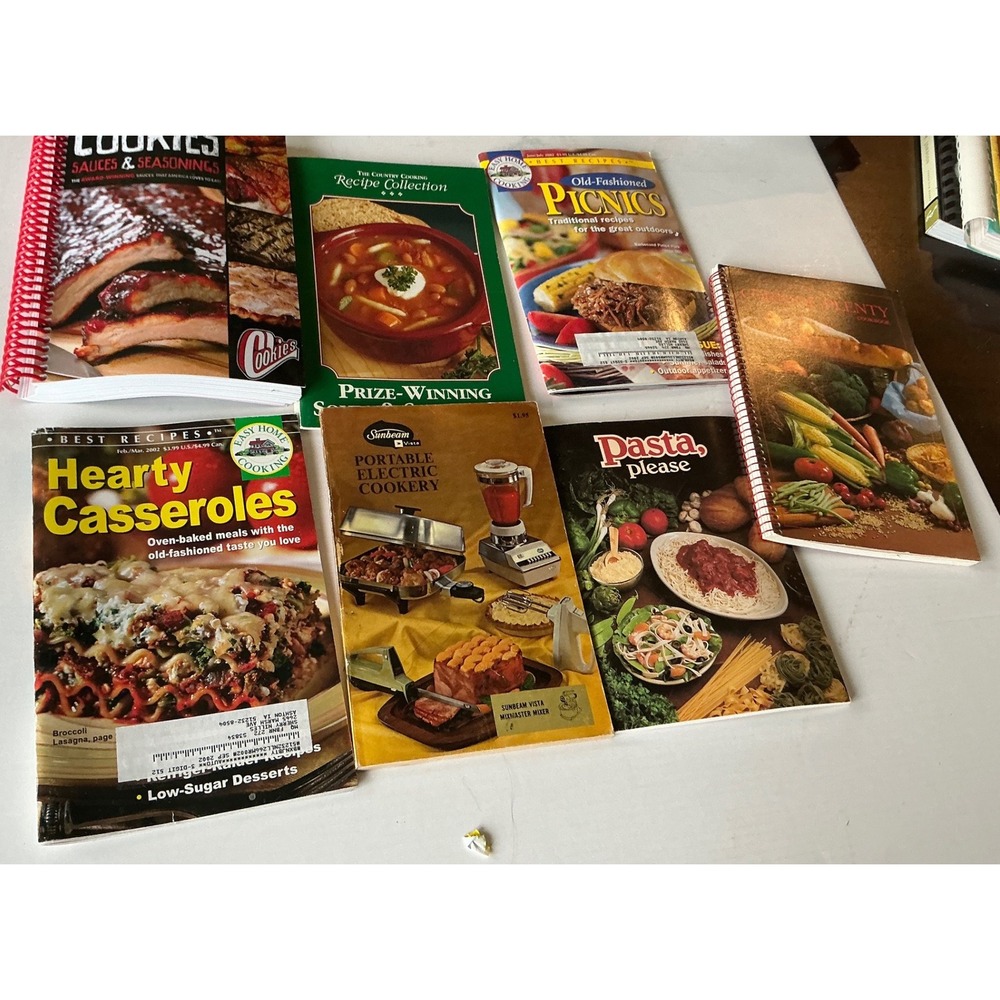 Vintage Y2K Cookbook Lot Gooseberry Patch Cookies BBQ Casserole Recipe Booklets